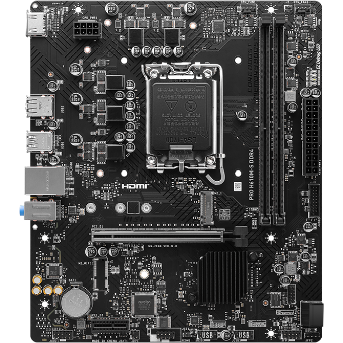 Материнская плата MSI PRO H610M-S DDR4, LGA1700, Intel H610, mATX