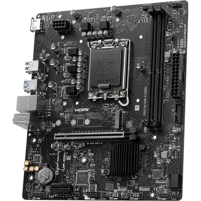 Материнская плата MSI PRO H610M-S DDR4, LGA1700, Intel H610, mATX — изображение 2