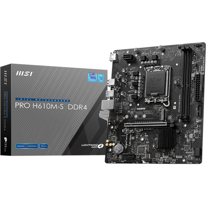 Материнская плата MSI PRO H610M-S DDR4, LGA1700, Intel H610, mATX — изображение 5