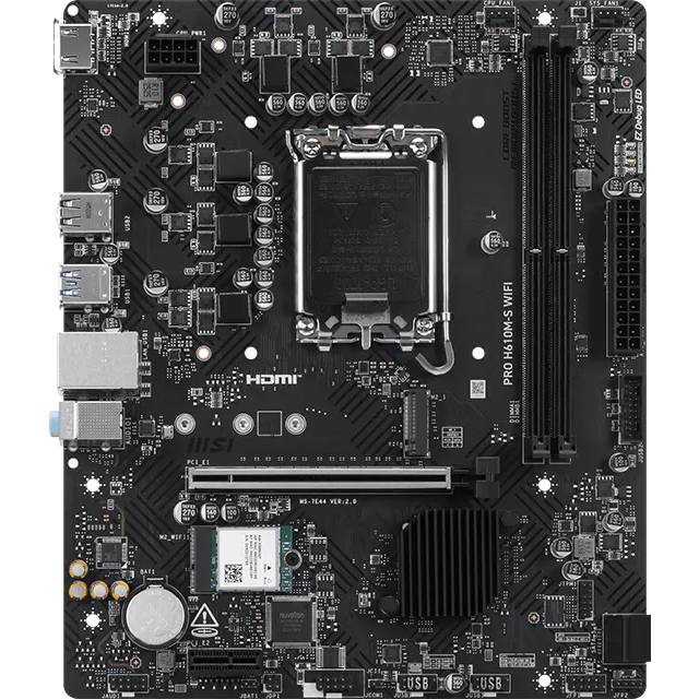 Материнская плата MSI PRO H610M-S WIFI, LGA1700, Intel H610, mATX