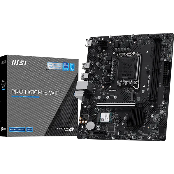 Материнская плата MSI PRO H610M-S WIFI, LGA1700, Intel H610, mATX — изображение 5