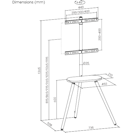 Мобильная стойка FIX FS28-44F-04 — изображение 3