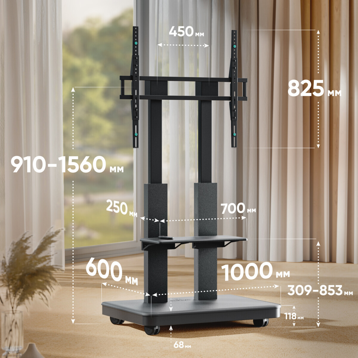 Мобильная стойка Onkron TS2811 eLift Black — изображение 7