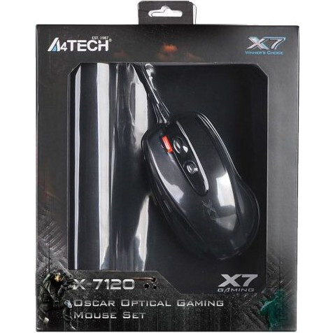 Мышь + коврик A4Tech X-7120 Black — изображение 7