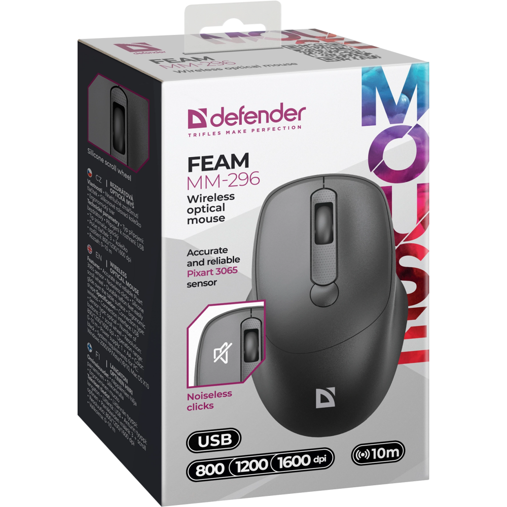 Мышь Defender Feam MM-296 Black (52296) — изображение 2