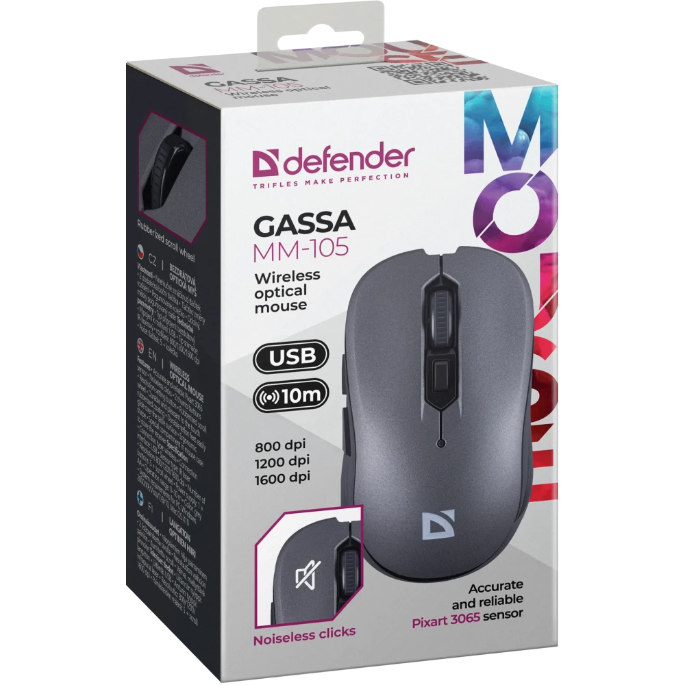 Мышь Defender Gassa MM-105 Grey (52104) — изображение 6