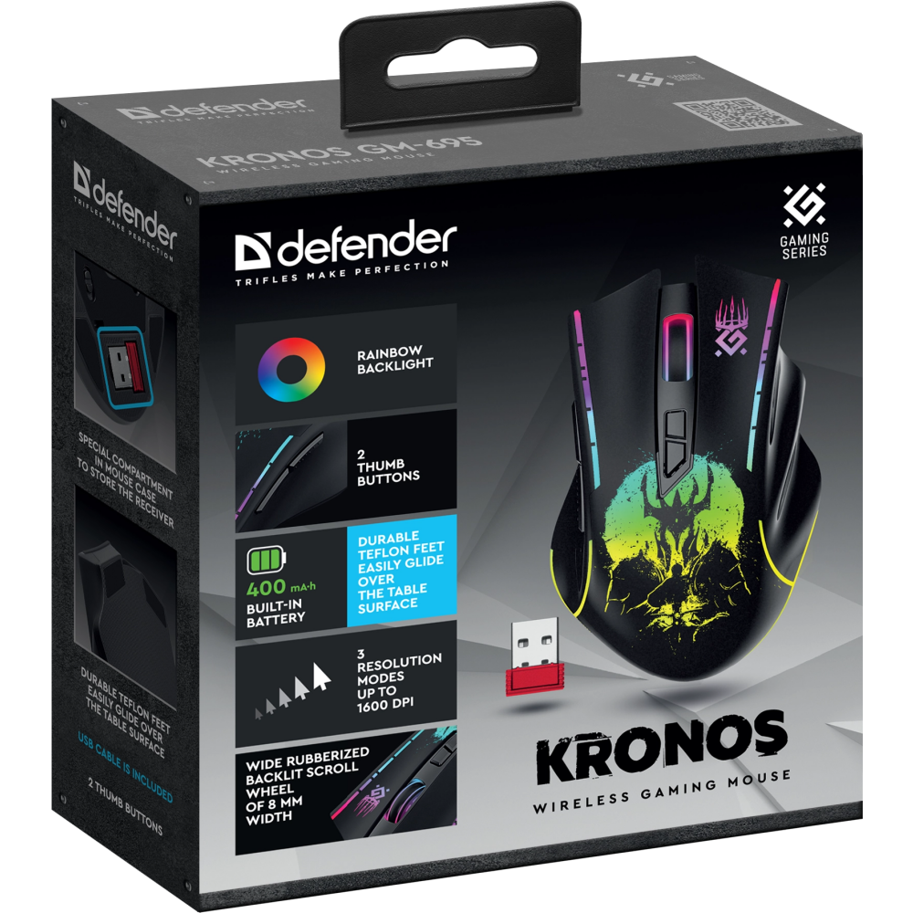 Мышь Defender Kronos GM-695 Black (52695) — изображение 4