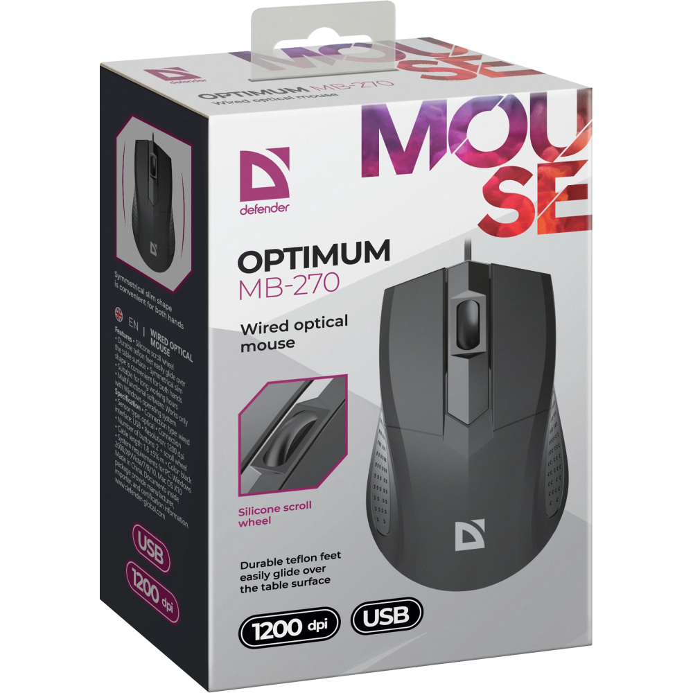 Мышь Defender Optimum MB-270 Black (52271) — изображение 5