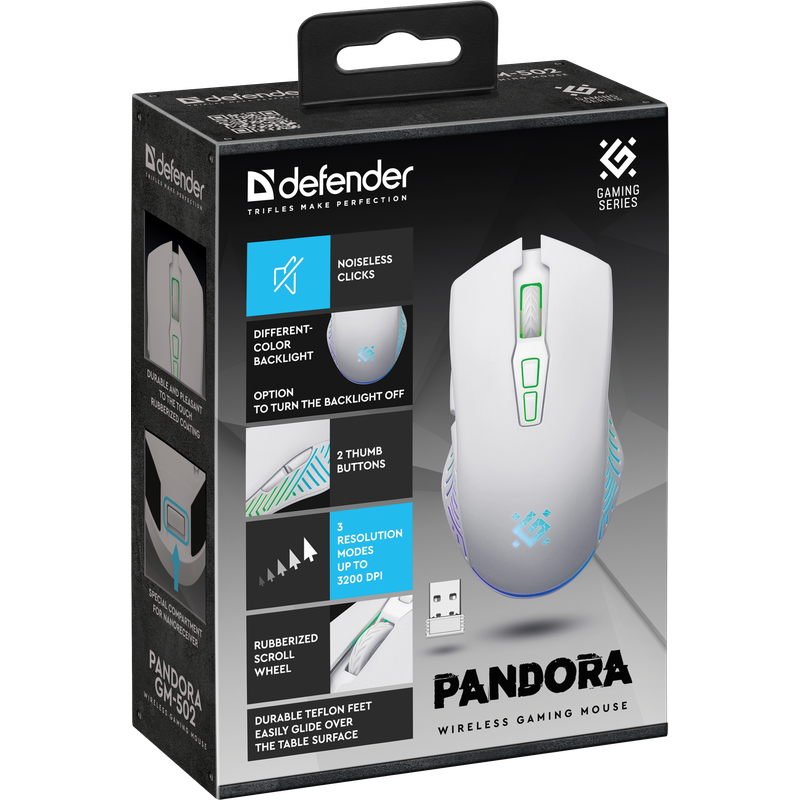 Мышь Defender Pandora GM-502 White (52502) — изображение 3