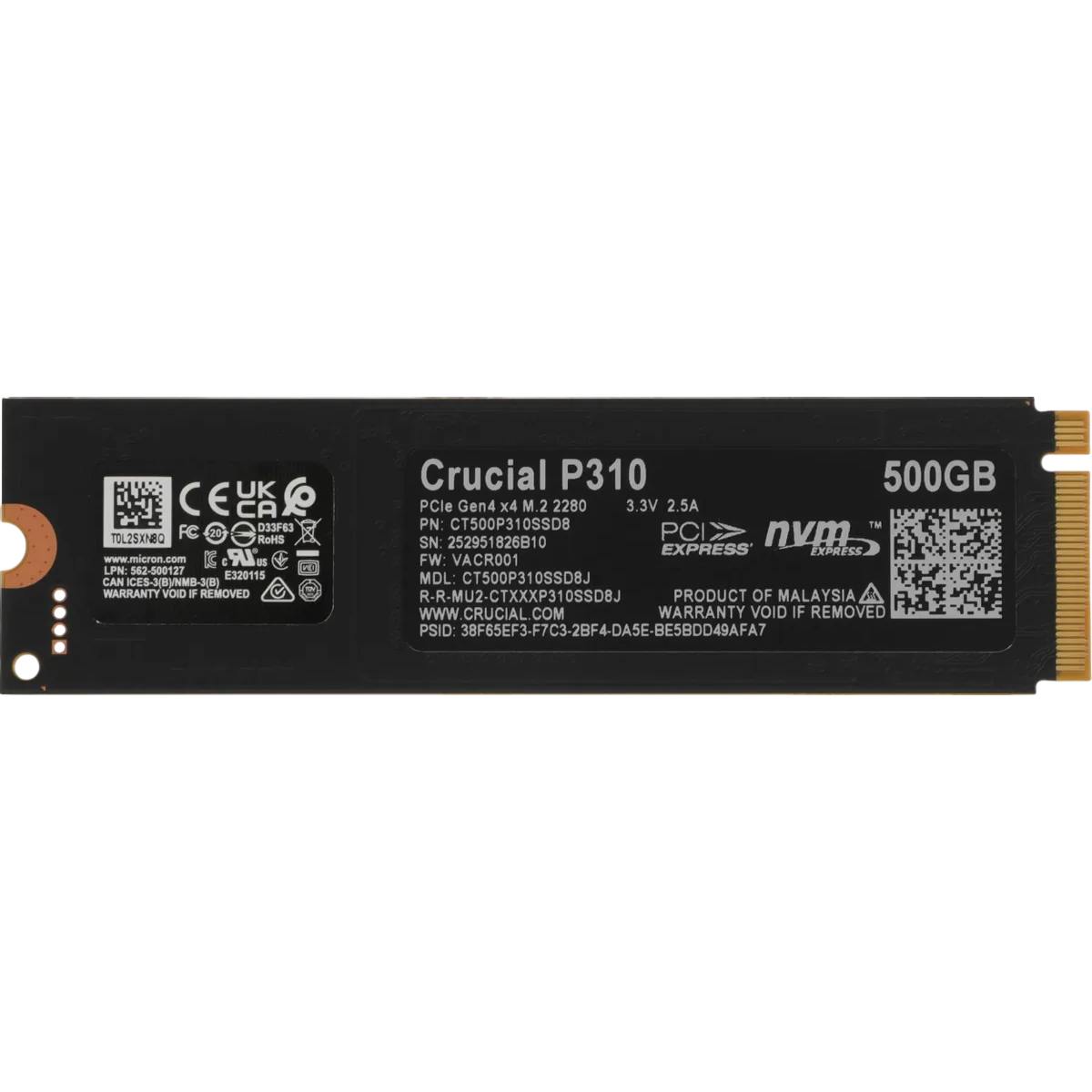 Накопитель SSD 500GB Crucial P310 (CT500P310SSD8) OEM — изображение 3