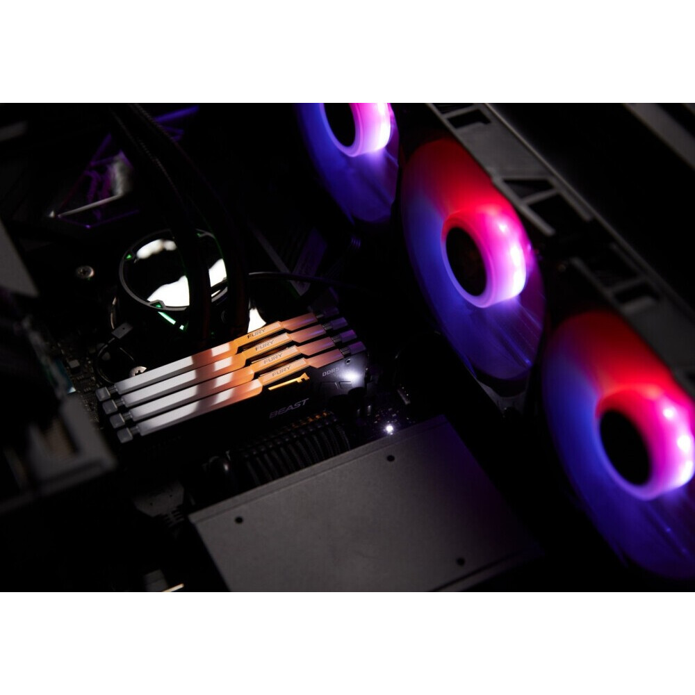 Оперативная память 128GB DDR5 5200MHz Kingston Fury Beast Black RGB (KF552C40BBAK4-128) (4x32GB KIT) — изображение 3