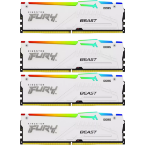 Оперативная память 128GB DDR5 5200MHz Kingston Fury Beast White RGB (KF552C40BWAK4-128) (4x32GB KIT)