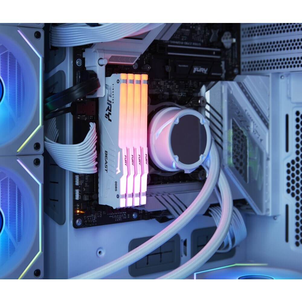 Оперативная память 128GB DDR5 5200MHz Kingston Fury Beast White RGB (KF552C40BWAK4-128) (4x32GB KIT) — изображение 3
