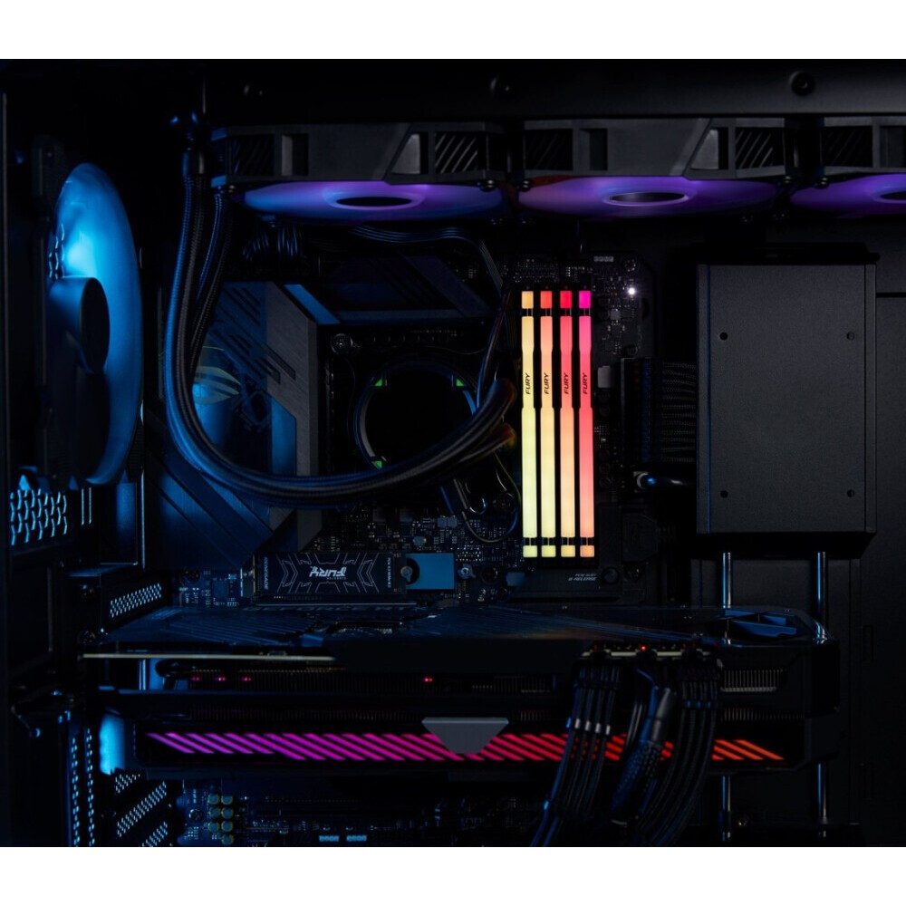 Оперативная память 128GB DDR5 5600MHz Kingston Fury Beast Black RGB (KF556C40BBAK4-128) (4x32GB KIT) — изображение 2