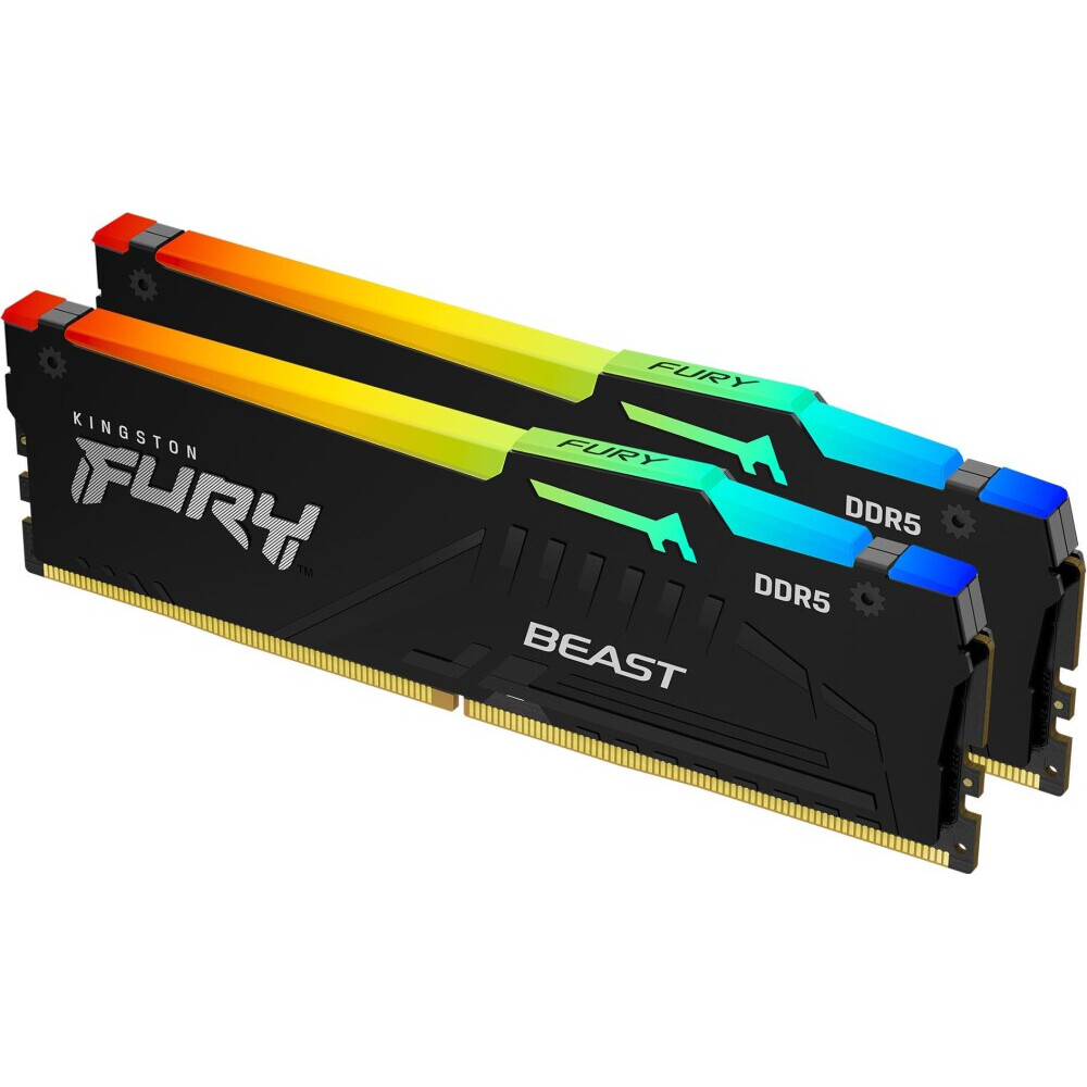 Оперативная память 16GB DDR5 5200MHz Kingston Fury Beast RGB (KF552C40BBAK2-16) (2x8GB KIT)