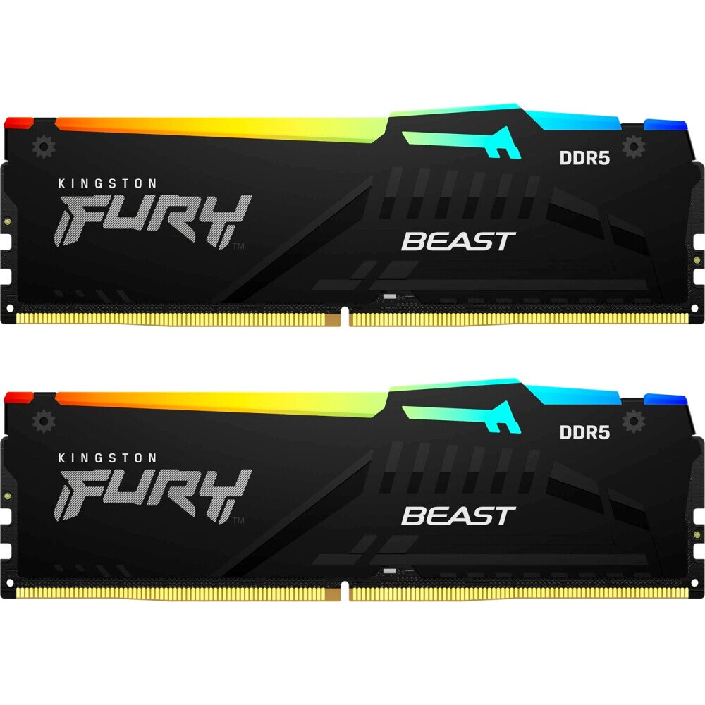 Оперативная память 32GB DDR5 5200MHz Kingston Fury Beast RGB (KF552C40BBAK2-32) (2x16GB KIT) — изображение 2