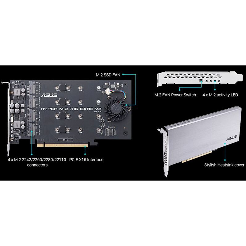 Переходник PCI-E - M.2 ASUS Hyper M.2 X16 Card V2 — изображение 6
