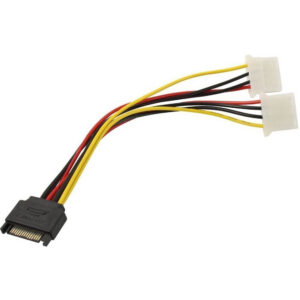 Переходник SATA - 2x Molex, ExeGate EX-CC-SATAM2MF-0.15