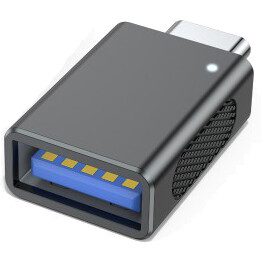 Переходник USB A (F) - USB Type-C (M), KS-IS KS-753 Grey