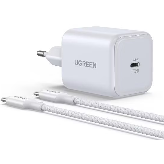 Сетевое зарядное устройство UGREEN X524 White + Type-C Cable (65055)