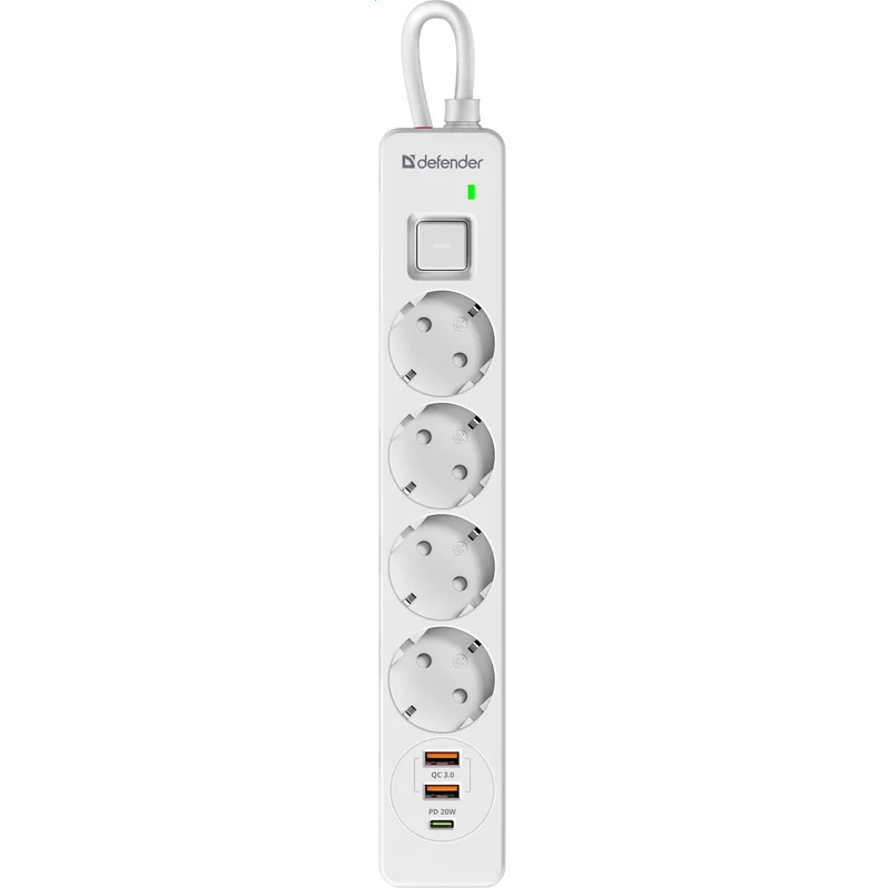 Сетевой фильтр Defender DFS-141 White — изображение 4