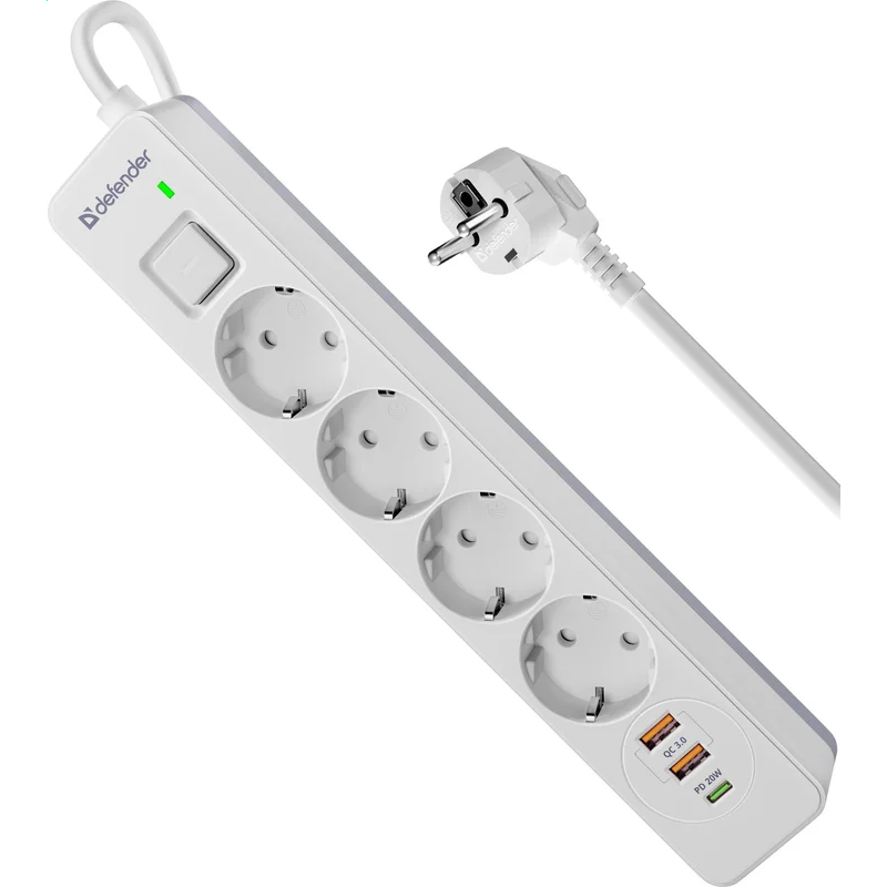 Сетевой фильтр Defender DFS-145 White