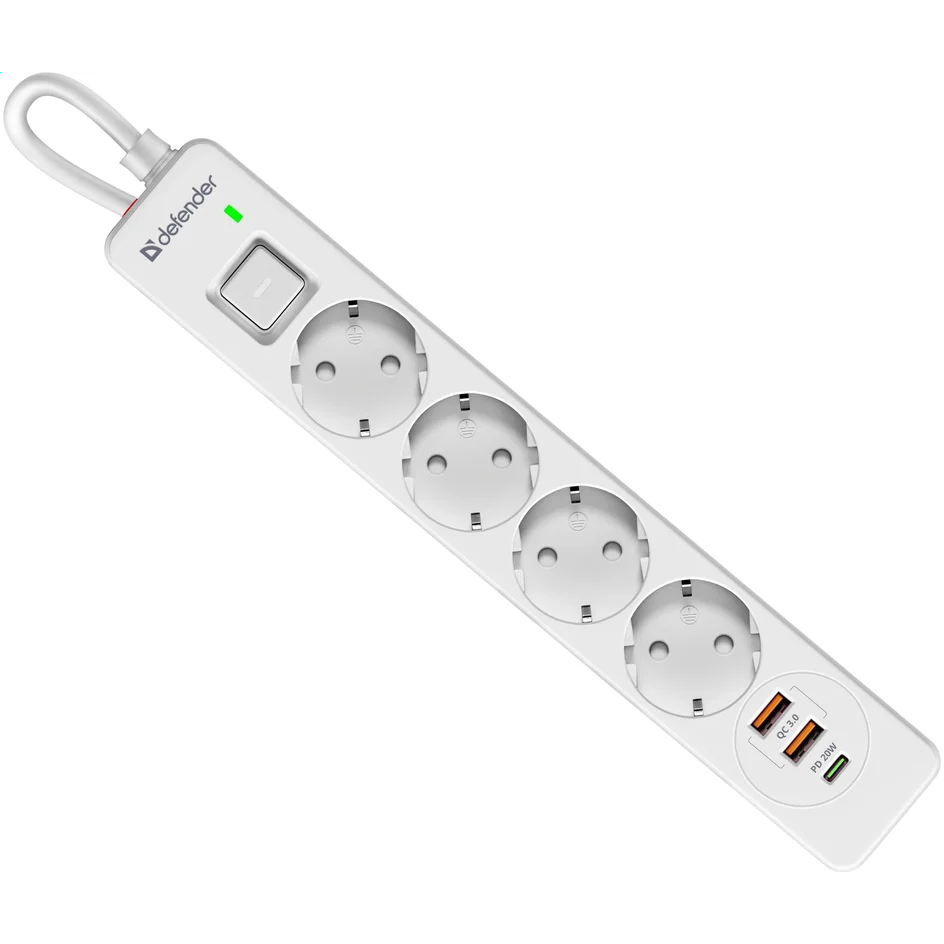Сетевой фильтр Defender DFS-145 White — изображение 3