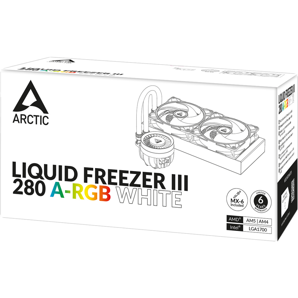 Система жидкостного охлаждения Arctic Liquid Freezer III 280 ARGB White — изображение 3