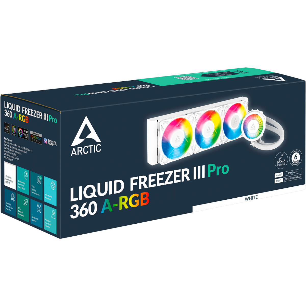 Система жидкостного охлаждения Arctic Liquid Freezer III Pro 360 ARGB White — изображение 7