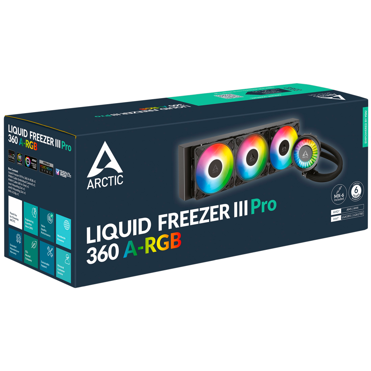 Система жидкостного охлаждения Arctic Liquid Freezer III Pro 360 ARGB Black — изображение 7