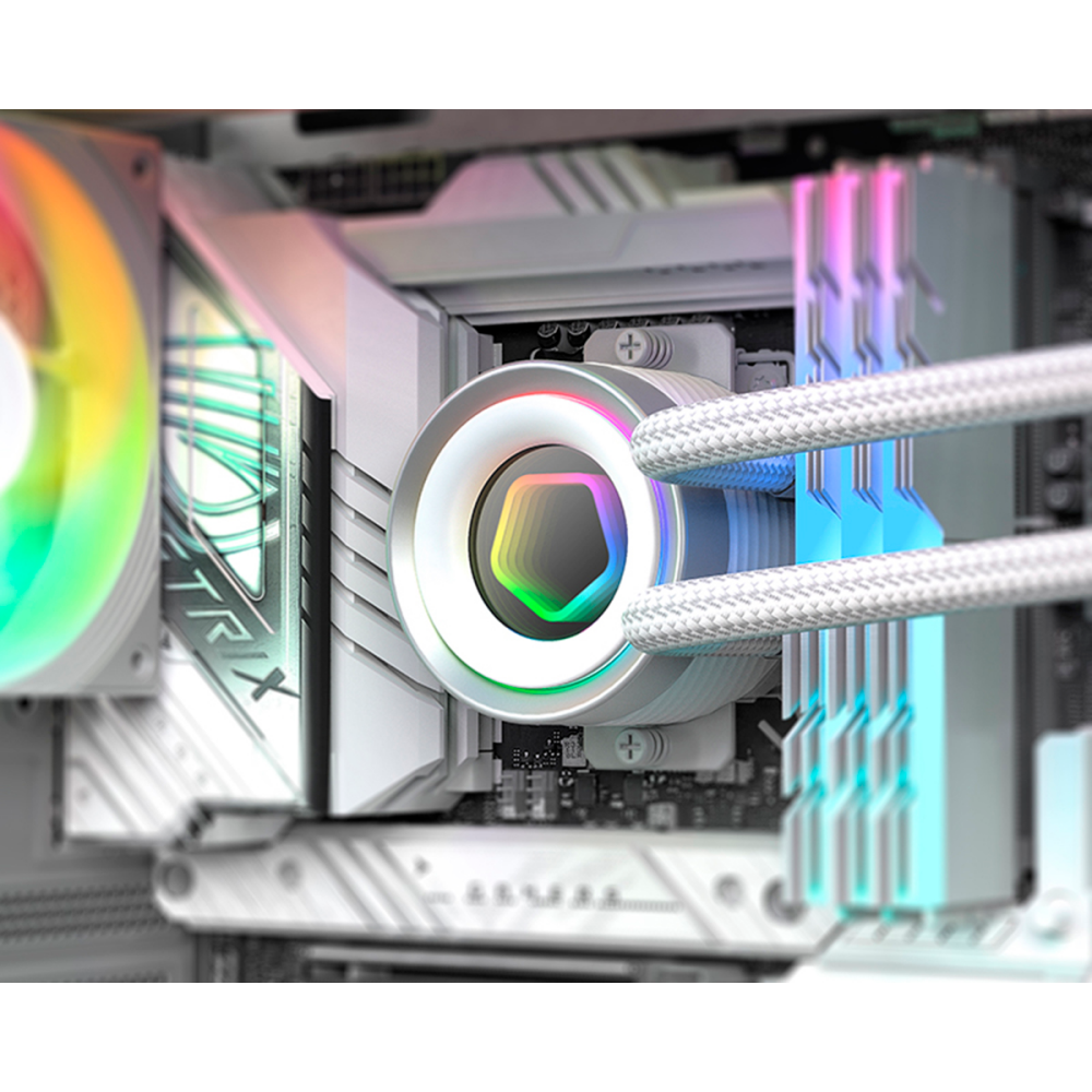 Система жидкостного охлаждения ID-COOLING FX240 Infinity ARGB WHITE — изображение 6