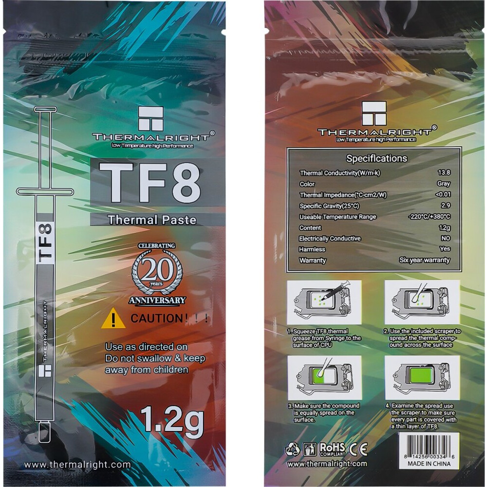 Термопаста Thermalright TF8 (1.2 г) — изображение 4