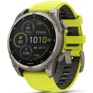 Умные часы Garmin Fenix 8 47mm Sapphire Titanium with Amp yellow/graphite silicone band