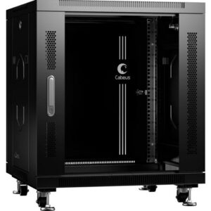 Шкаф напольный 19", 12U Cabeus SH-05C-12U60/60-BK