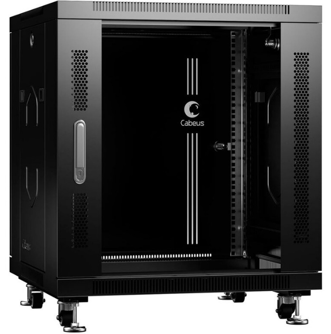 Шкаф напольный 19", 12U Cabeus SH-05C-12U60/60-BK
