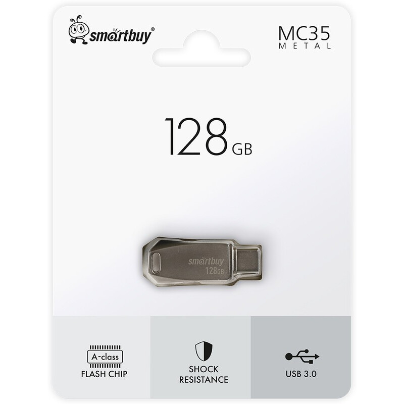 USB Flash накопитель 128GB SmartBuy MC35 Silver (SB128GBMC35) — изображение 2