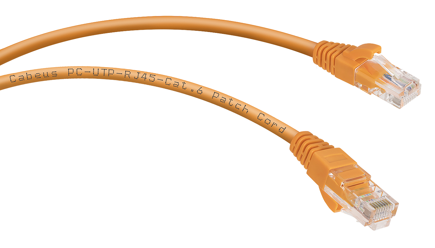 Кабель патч-корд U/UTP 6 кат. 2м Cabeus PC-UTP-RJ45-Cat.6-2m-OR