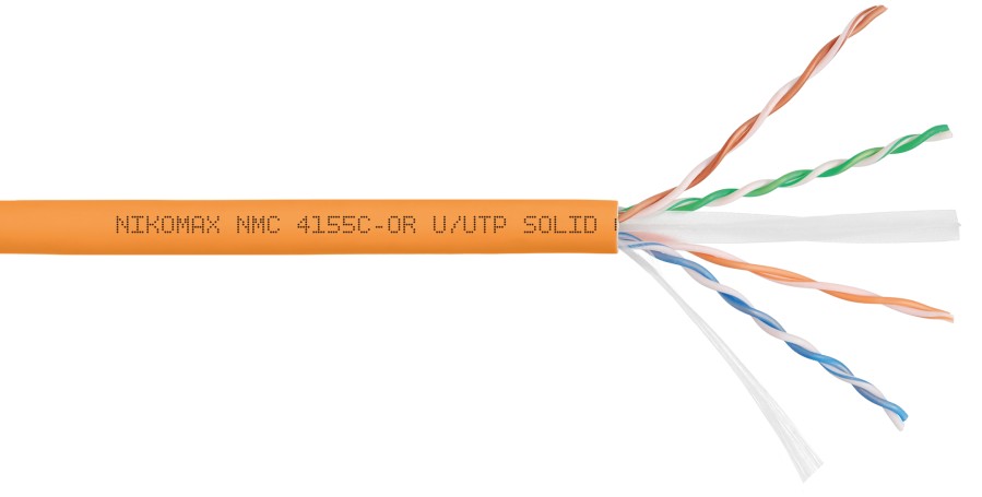 Кабель витая пара U/UTP 6a кат. 4 пары NikoMax NMC 4155C-OR
