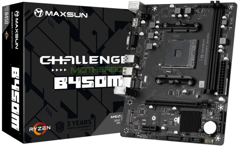 Материнская плата MAXSUN MS-Challenger B450M, AM4, AMD B450, mATX
