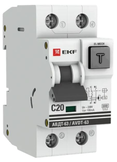 Автомат дифференциальный EKF DA63-20-100em-AC