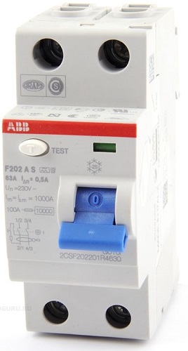 Выключатель дифференциального тока (ВДТ, УЗО) ABB 2CSF202101R0160