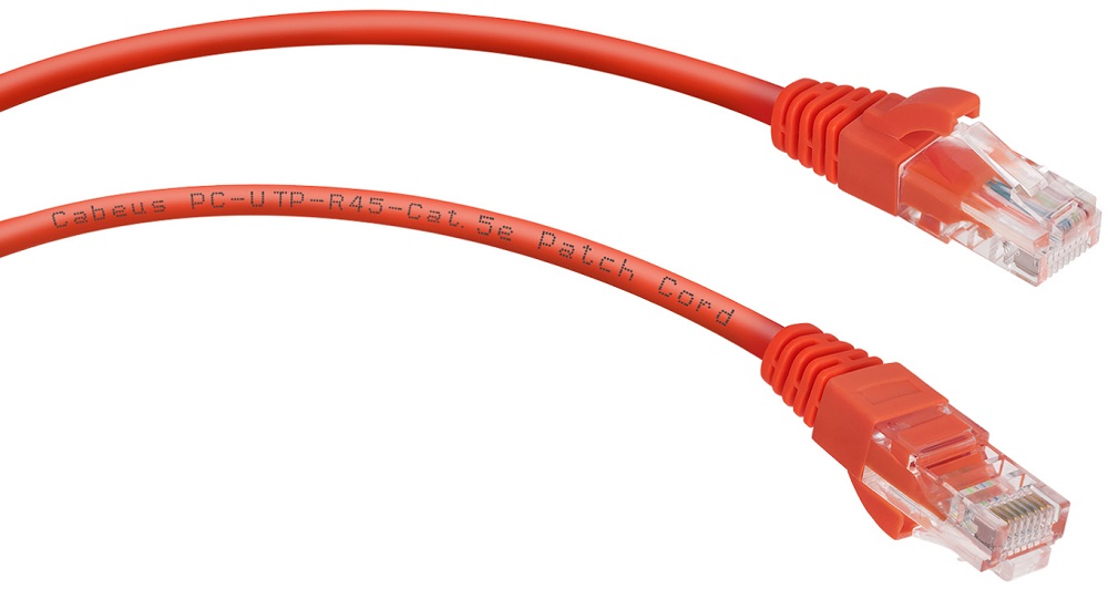 Кабель патч-корд U/UTP 5e кат. 1м Cabeus PC-UTP-RJ45-Cat.5e-1m-RD