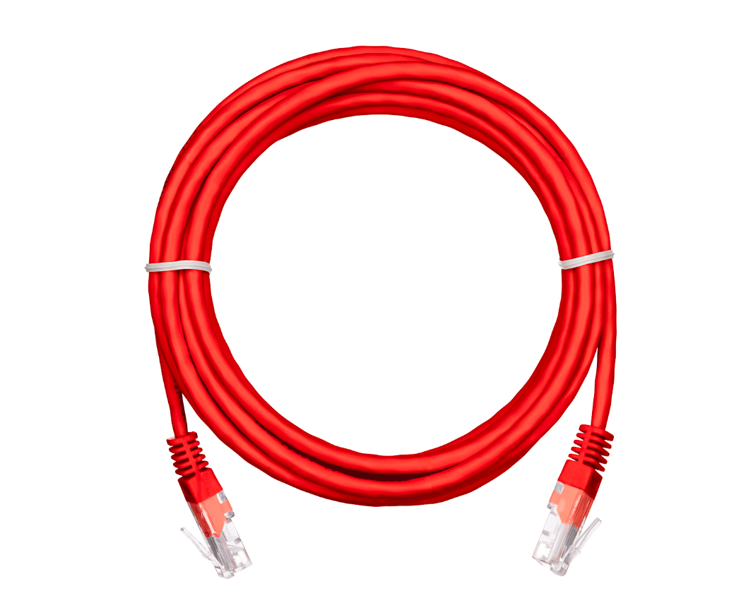 Кабель патч-корд U/UTP 5e кат. 1м Netlan EC-PC4UD55B-BC-PVC-010-RD-10