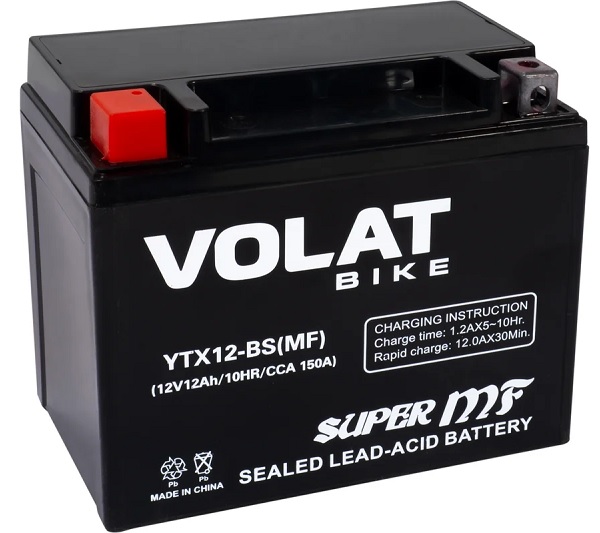 Батарея VOLAT YTX12-BS(MF)Volat