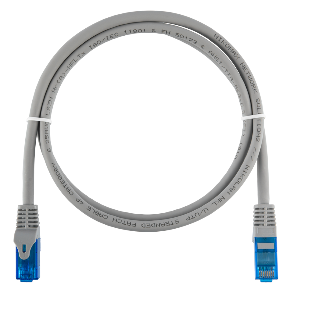 Кабель патч-корд U/UTP 6 кат. 2м NikoMax NMC-PC4UE55B-ES-020-C-GY