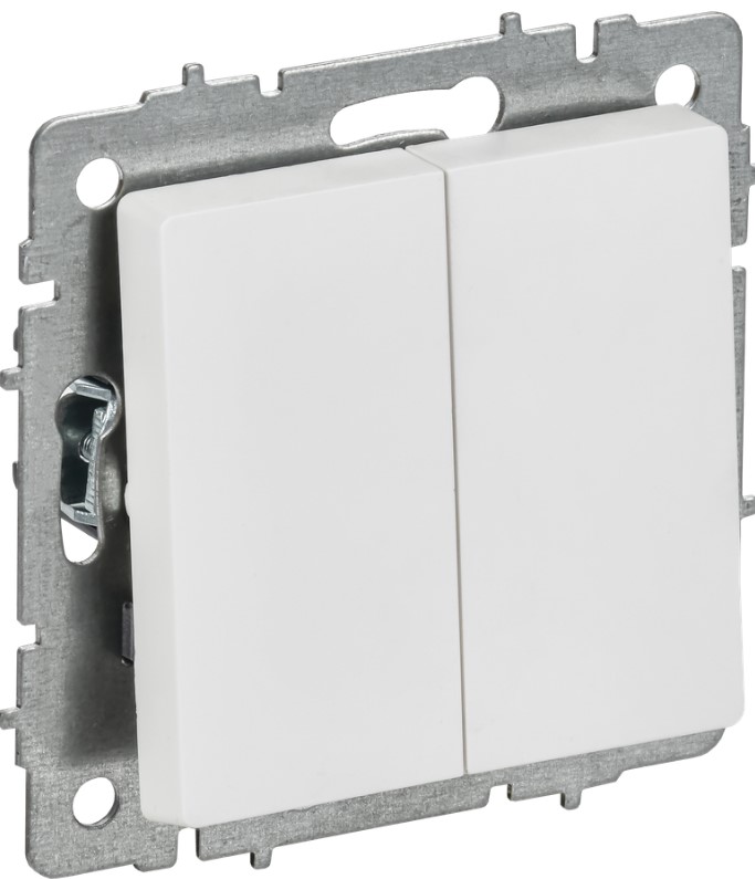 Выключатель двухклавишный IEK BR-V20-0-10-K91