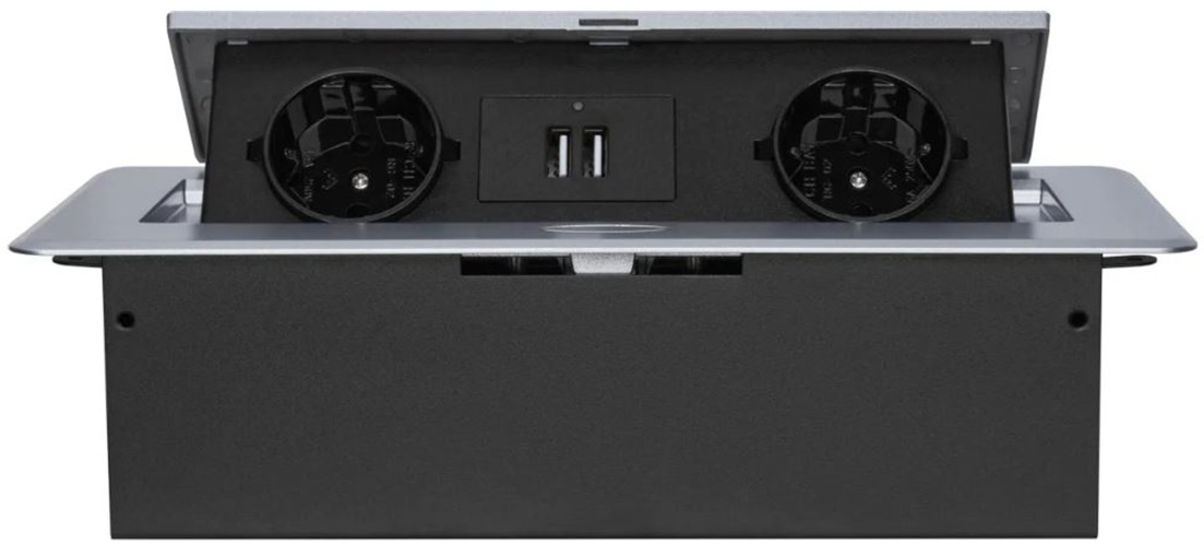 Блок розеток Cactus CS-SOCKET-EU/USBA-GY
