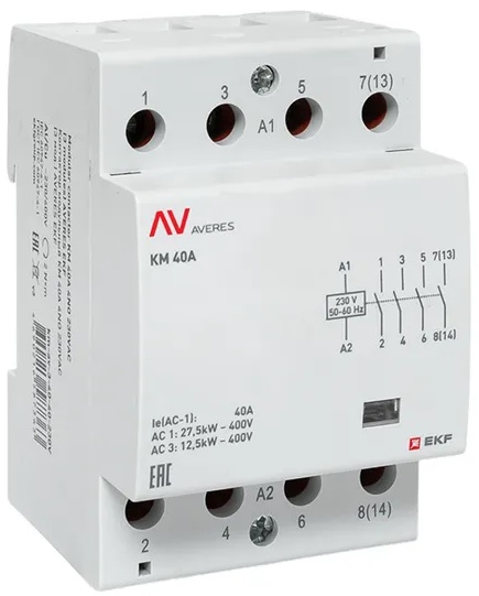Контактор модульный EKF km-av-3-40-40-230V