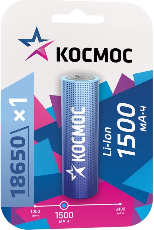 Аккумулятор Космос KOC18650Li-ion15UBL1