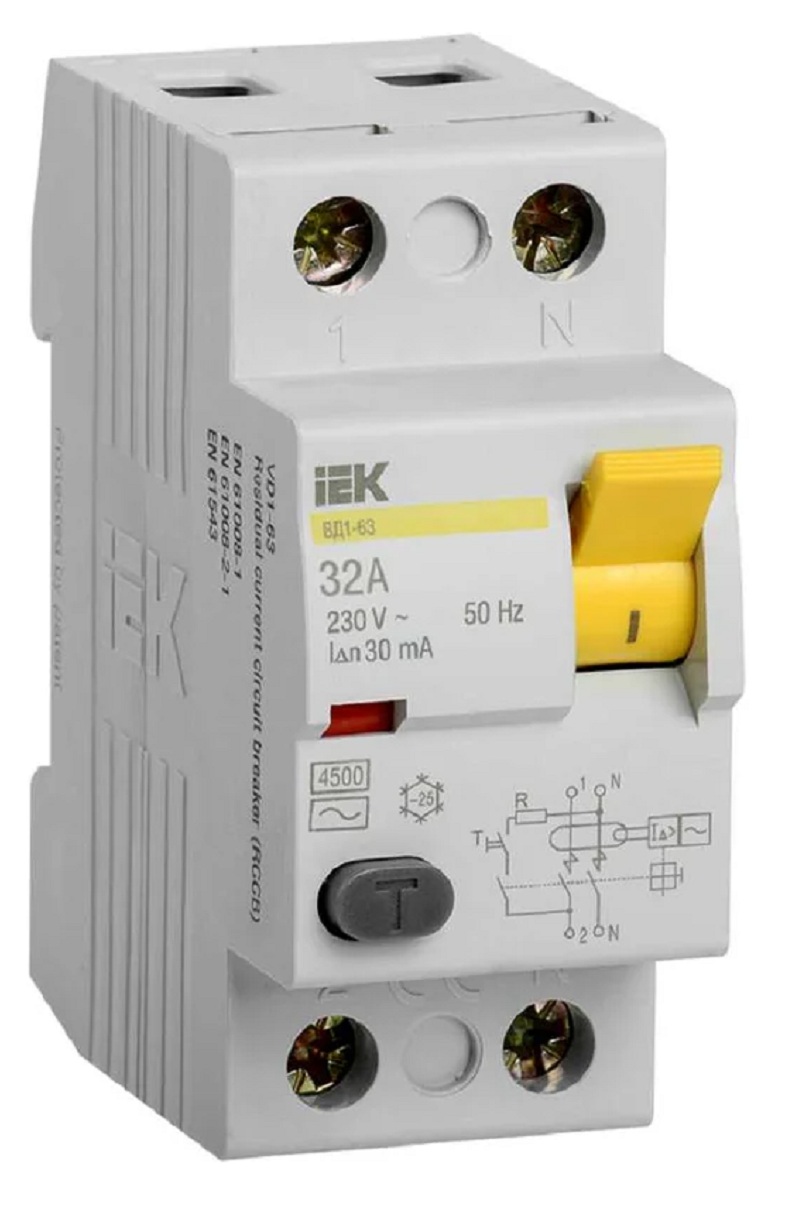 Выключатель дифференциального тока (ВДТ, УЗО) IEK MDV10-2-032-030